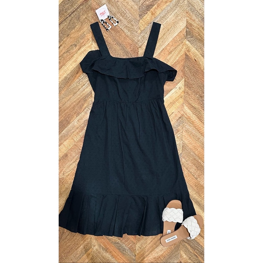 J Crew: Black Sleeveless Ruffle Dress